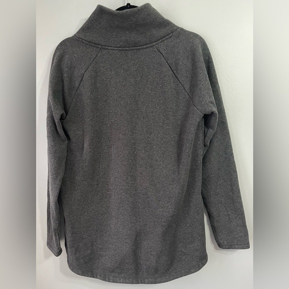 Athleta Sz Medium Cozy Karma Asym Pullover dark gray 1/4 zip - Picture 7 of 14